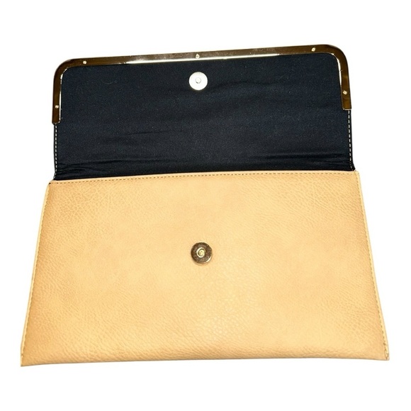 Kristine Black and Tan Clutch with Gold Accents - Picture 6 of 8